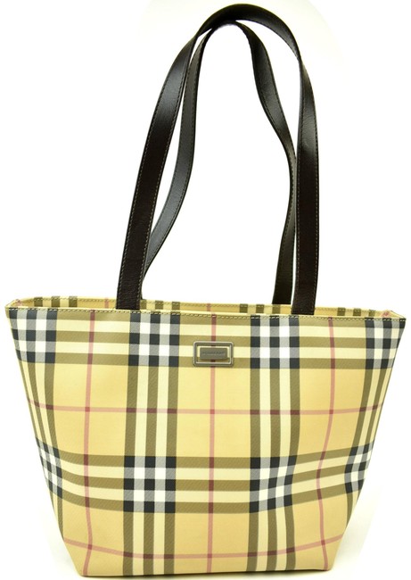 Burberry Nova CheckLeather G Medium ToteBeige Jacquard Shoulder Bag