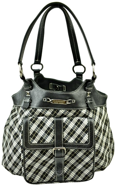 Burberry Nova CheckLeather K ToteBlack Jacquard Shoulder Bag