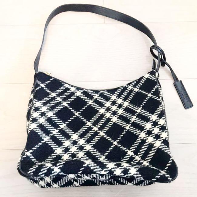 Burberry Nova Check Black and Beige Wool Shoulder Bag