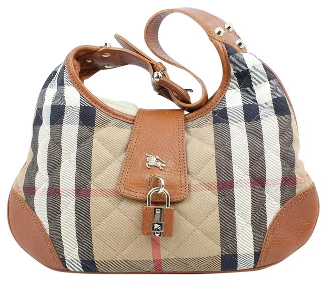 Burberry Nova Check Brown Fabric Shoulder Bag