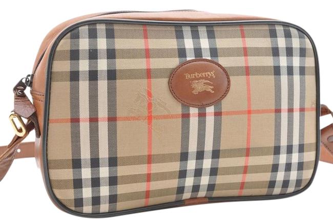 Burberry Nova Check Canvas Leather Brown Beige Shoulder Bag