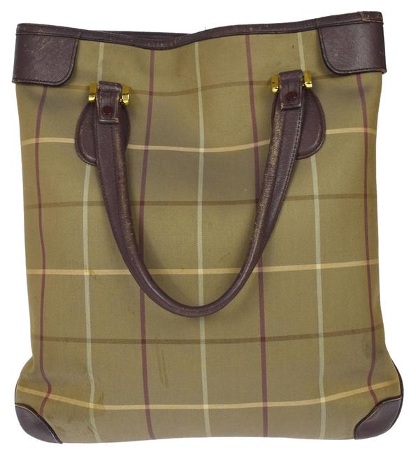 Burberry Nova Check Hand Canvas Leather Vintage 03d538 Brown Shoulder Bag