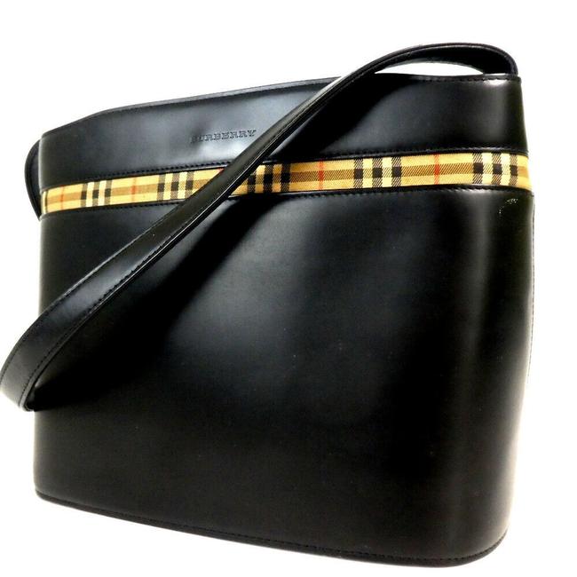 Burberry Nova Check Leather #1650b57 Brown Shoulder Bag