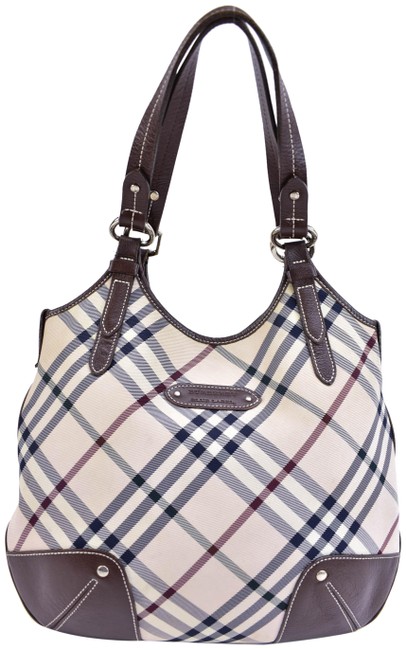 Burberry Nova Check Medium Nr Pale Pink JacquardLeather Shoulder Bag