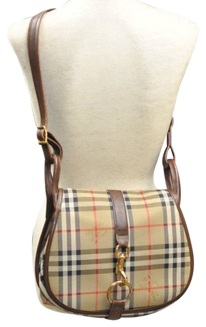Burberry Nova Check Pattern Brown Beige Shoulder Bag