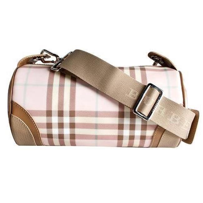 Burberry Nova Check Pink Leather Shoulder Bag