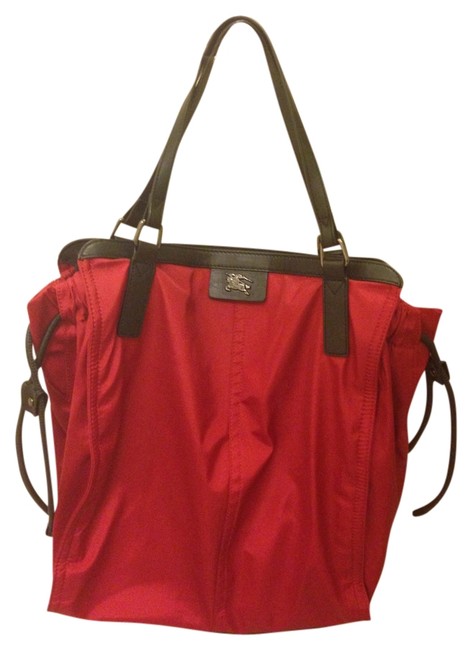 Burberry Nova Check Red Nylon Shoulder Bag