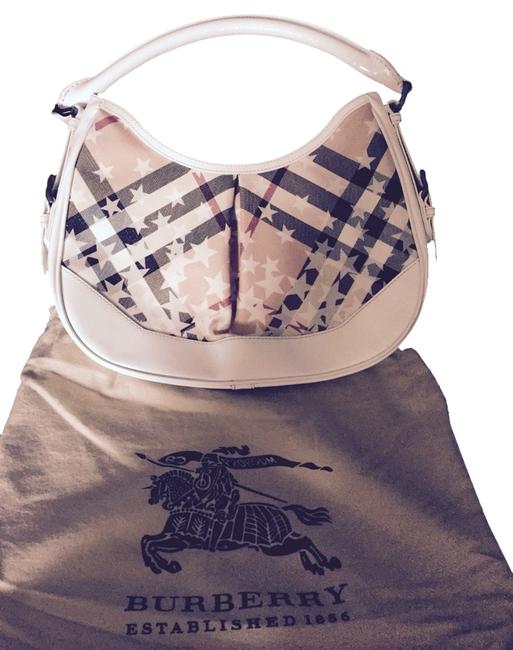Burberry Nova Stars White Coated Canvas Shoulder Bag