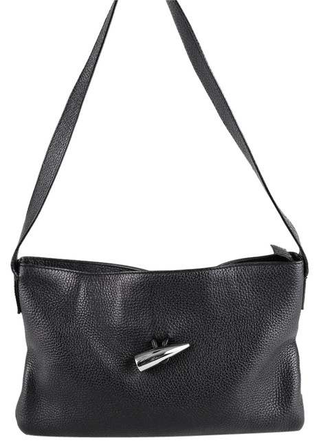 Burberry Nova Tooth Black Leather Shoulder Bag