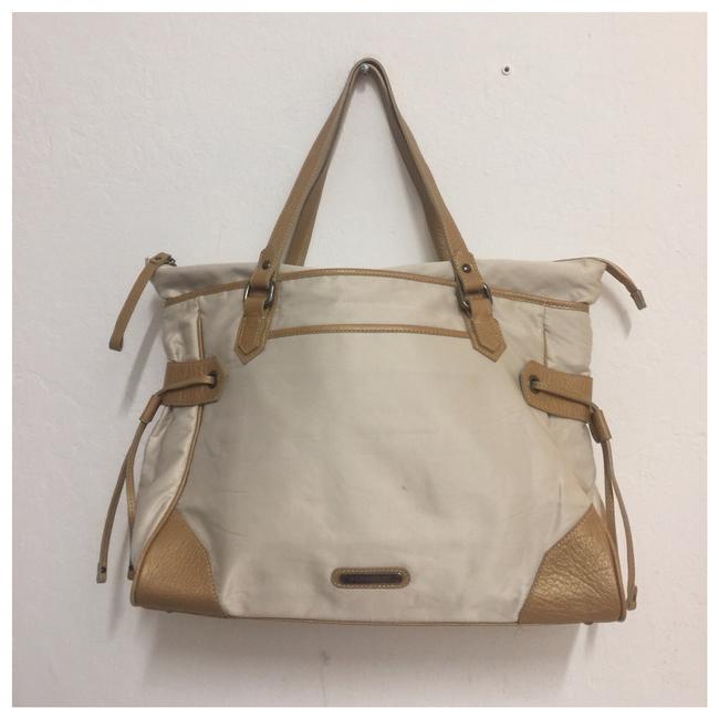 Burberry Nylon and Leather Beige Shoulder Bag
