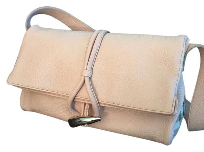 Burberry Pale Fold Over Pink Leather Shoulder Bag