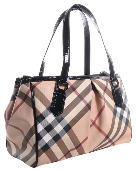 Burberry Patent Supernova Check Melbury 30zf495 Black Shoulder Bag