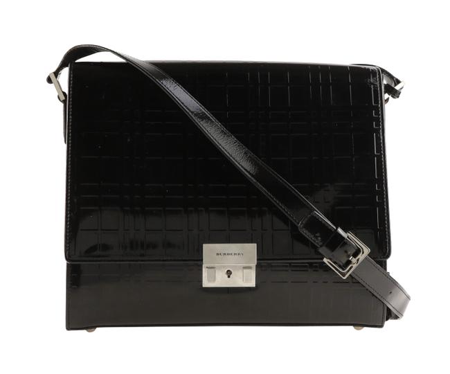 Burberry Patent Tote Black Leather Shoulder Bag