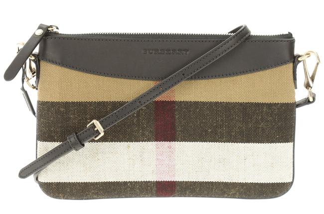 Burberry Peyton Check Black Canvas Shoulder Bag