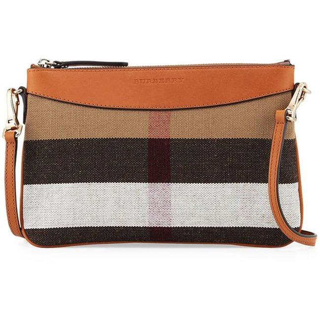 Burberry Peyton House Check CanvasLeather Shoulder Bag