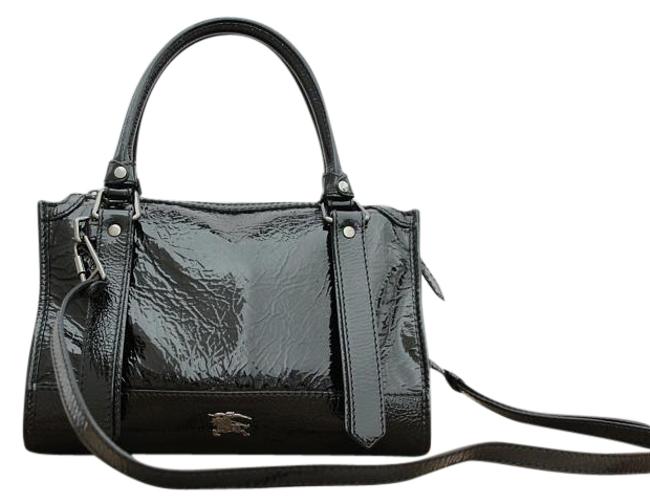 Burberry Pilgrim Satchel Black Patent Leather Shoulder Bag