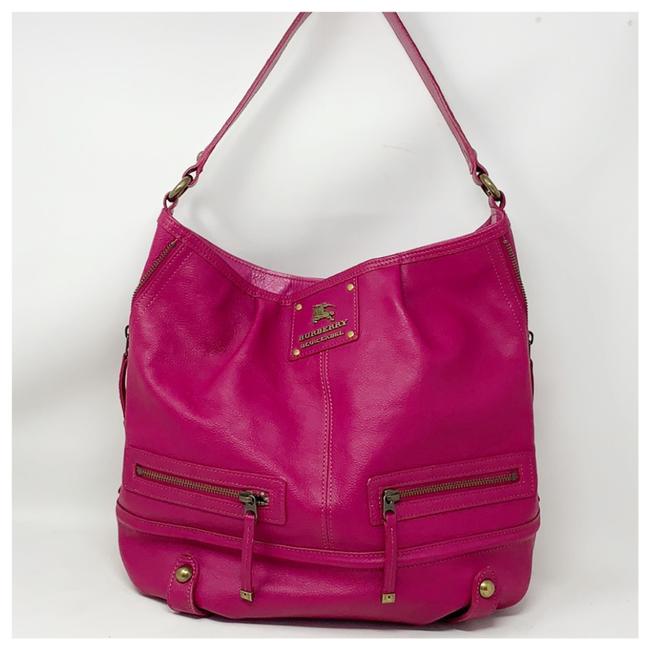 Burberry Pink Leather Shoulder Bag