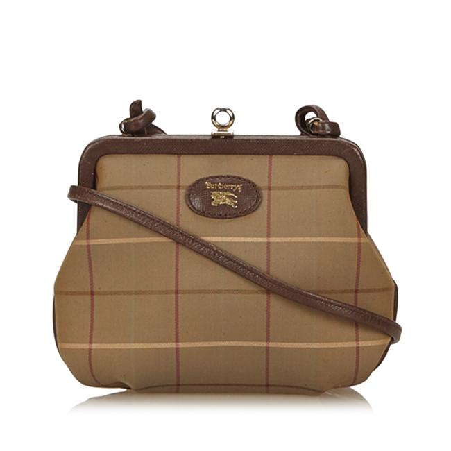 Burberry Plaid Brown Cotton Shoulder Bag