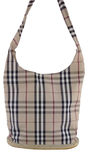 Burberry Plaid Canvas Shoulder Bag