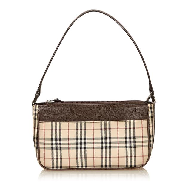 Burberry Plaid Nylon Brown Fabric Shoulder Bag