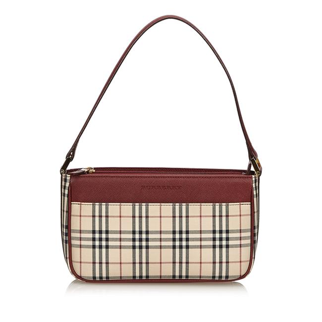 Burberry Plaid Nylon Brown Fabric X Jacquard X Leather X Others Shoulder Bag