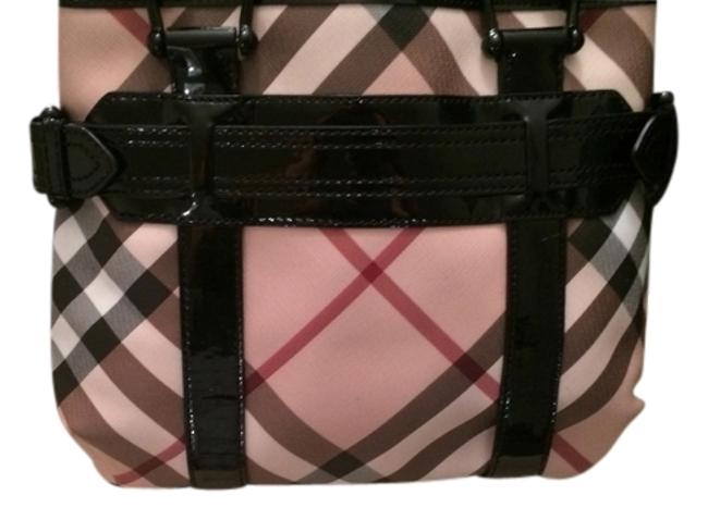 Burberry Plaid with Black Leather Shoulder Bag