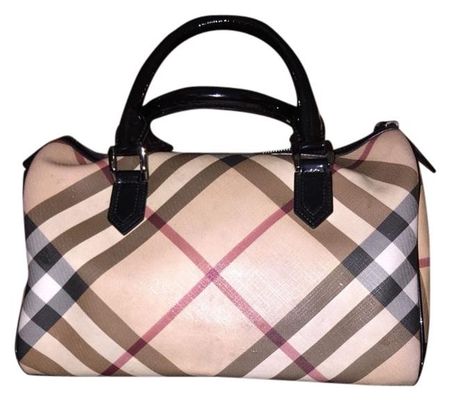 Burberry Print Leather Material Nova Check Shoulder Bag