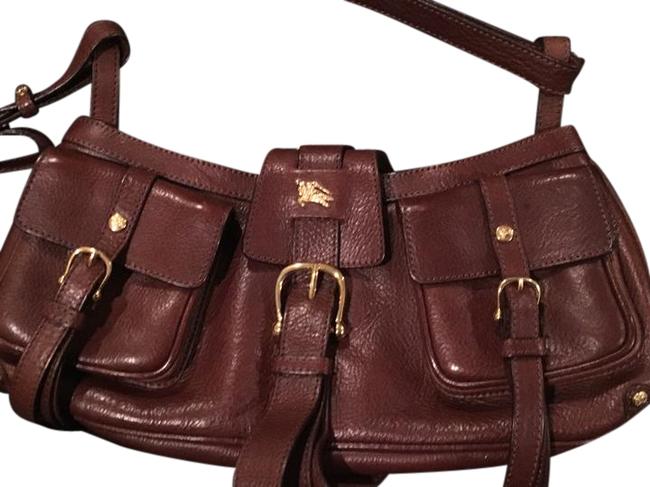 Burberry Prorsum Grommet Brown Leather Shoulder Bag