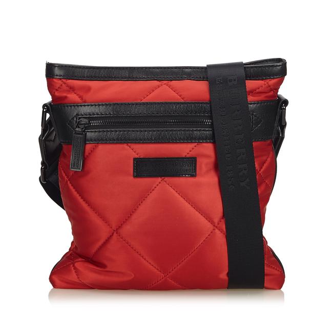 Burberry Crossbody Quilted Red Nylon Shoulder Bag