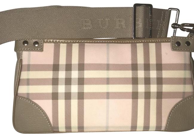Burberry S0412 PinkLight Brown Leather Shoulder Bag