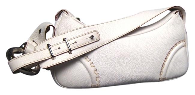 Burberry Satchel White Pebbled Leather Shoulder Bag
