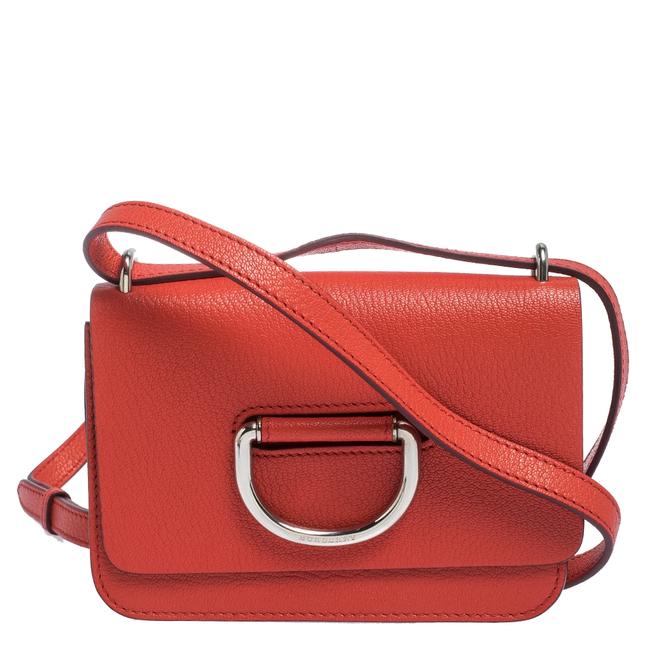 Burberry Silver Tone Orange Leather Shoulder Bag