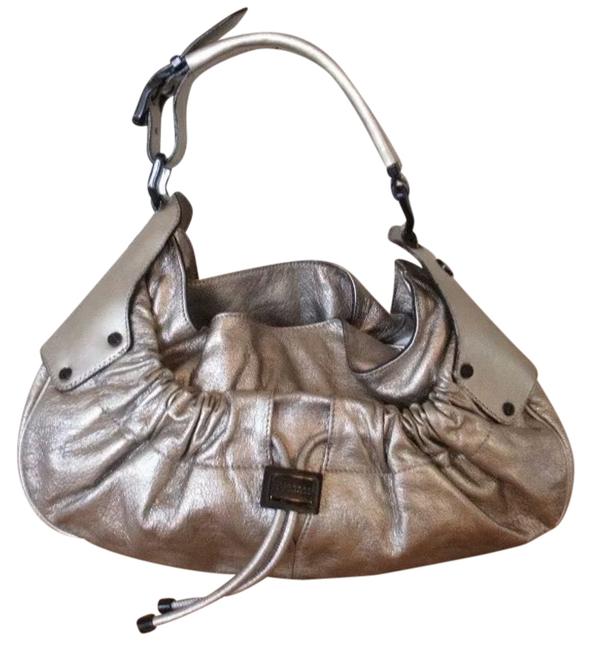 Burberry SilverPlatinum Italian Silver Leather Shoulder Bag