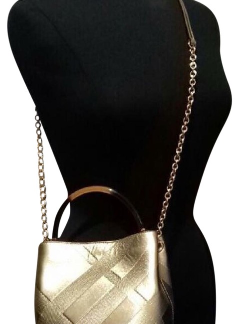 Burberry Bucket Small Gold Leather Shoulder Bag