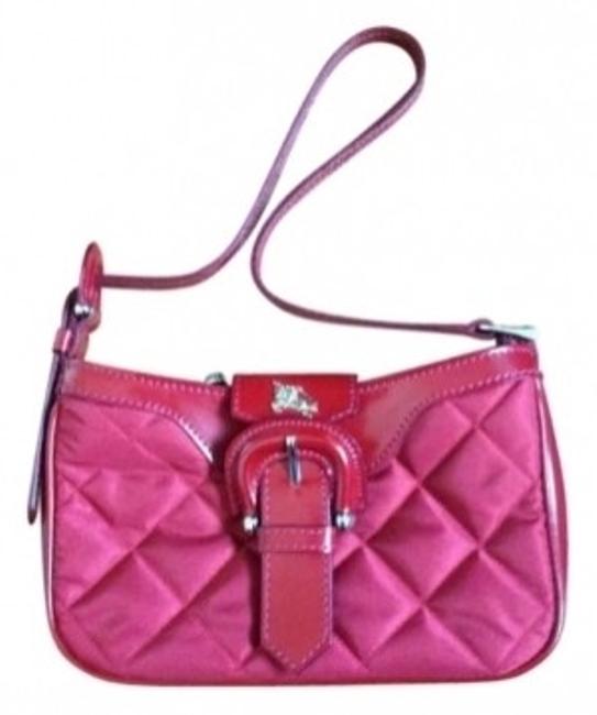 Burberry Small Handbag Sku# 52790 Red Quilted Nylon Shoulder Bag