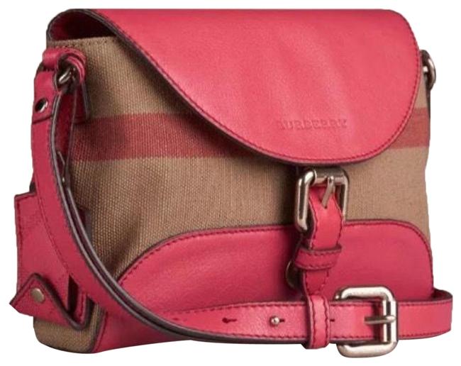 Burberry Small Henham Check Pink Canvas Shoulder Bag