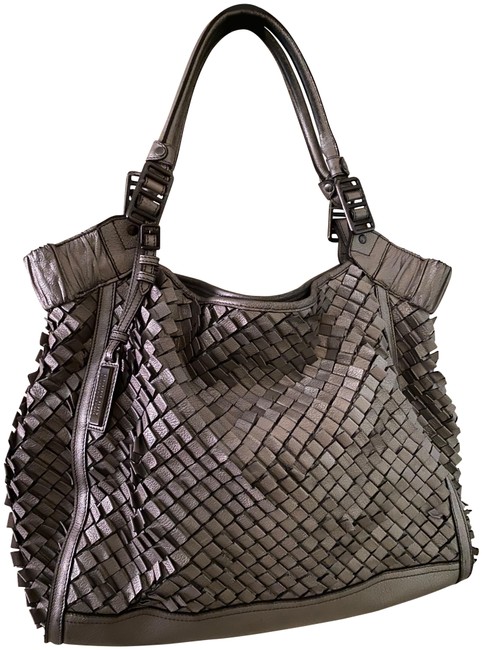 Burberry Small Pedals Unique Design Eye Catching Silver Leather Shoulder Bag