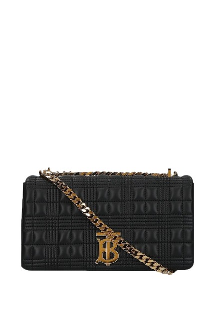 Burberry Small Quilted Lambskin Lola Black Leather Shoulder Bag