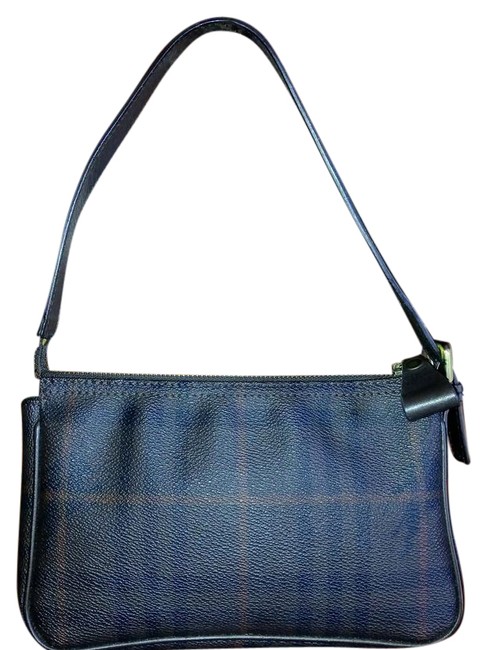 Burberry Smoked Check Coated Canvas Leather Shoulder Bag
