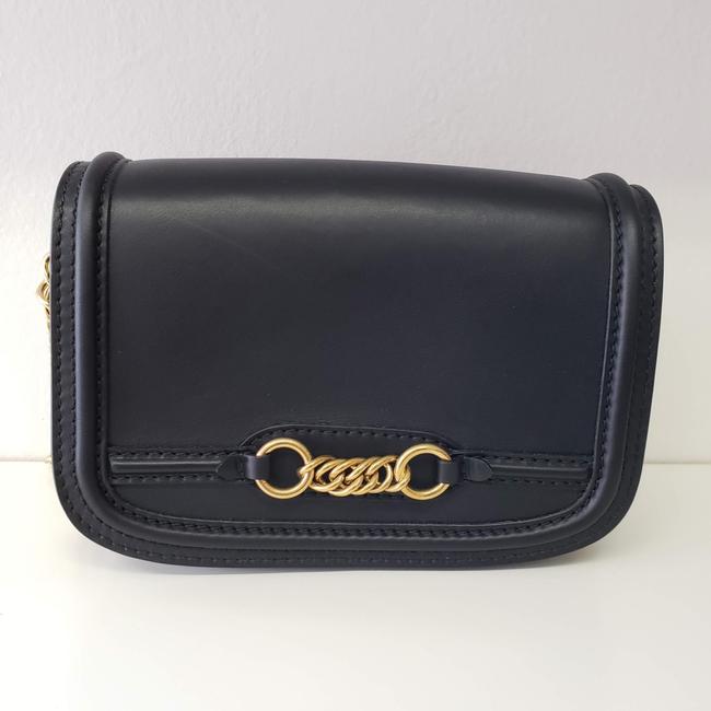 Burberry Smooth Link Black Leather Shoulder Bag