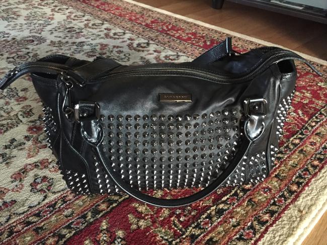 Burberry Studded Bowling Tote Black Leather Shoulder Bag