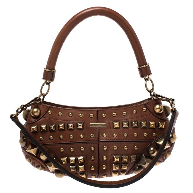 Burberry Studded Prorsum Cadet Sling Brown Leather Shoulder Bag