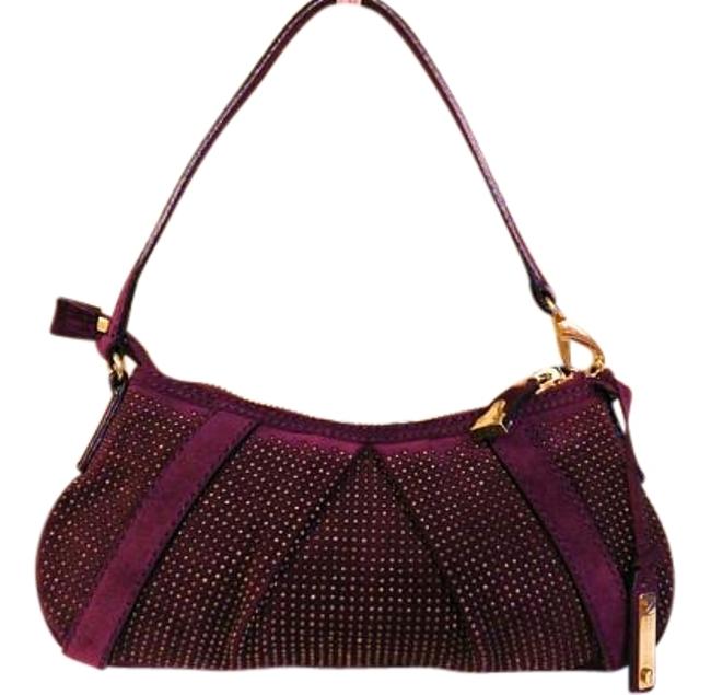Burberry Studded Purple SuedeMetal Studs Shoulder Bag
