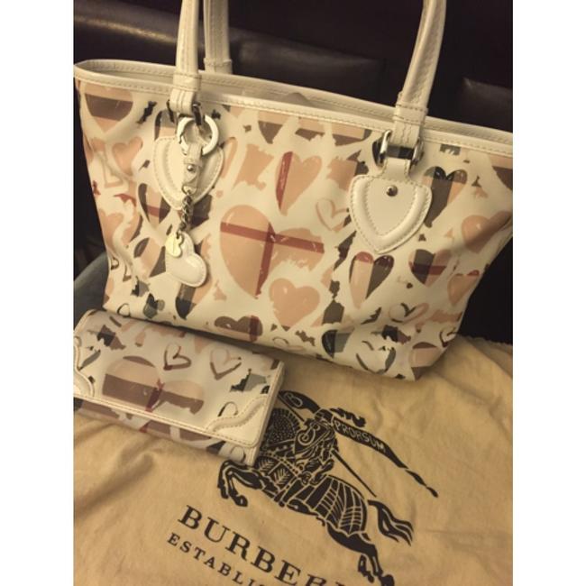Burberry Supernova with Hearts Design White Shoulder Bag