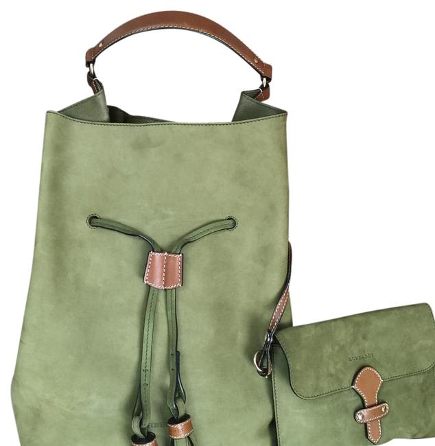 Burberry Susanna Green Suede Shoulder Bag