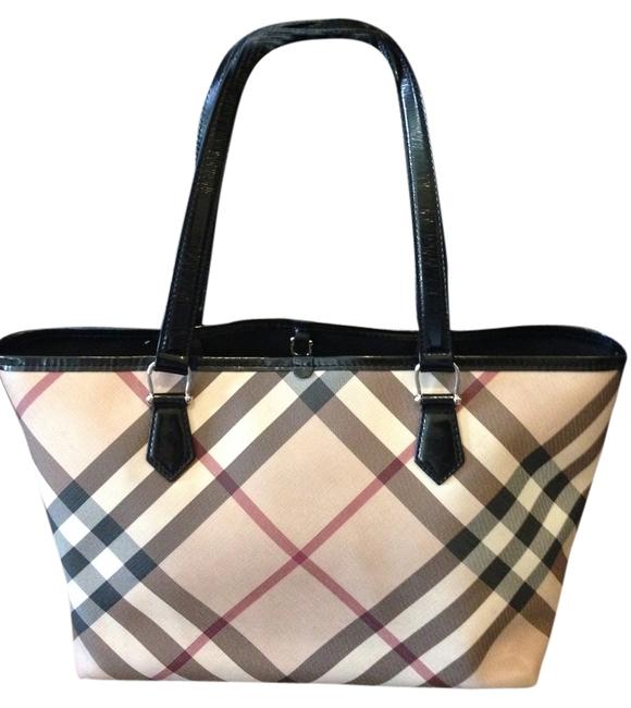 Burberry Tan Black Beige Nova Check Shoulder Bag