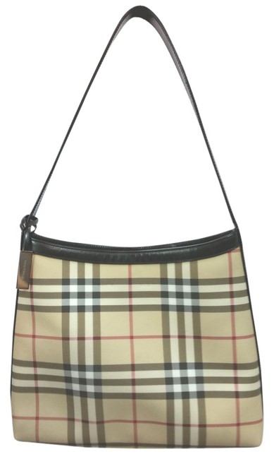 Burberry Tartan Pattern Canvas Shoulder Bag