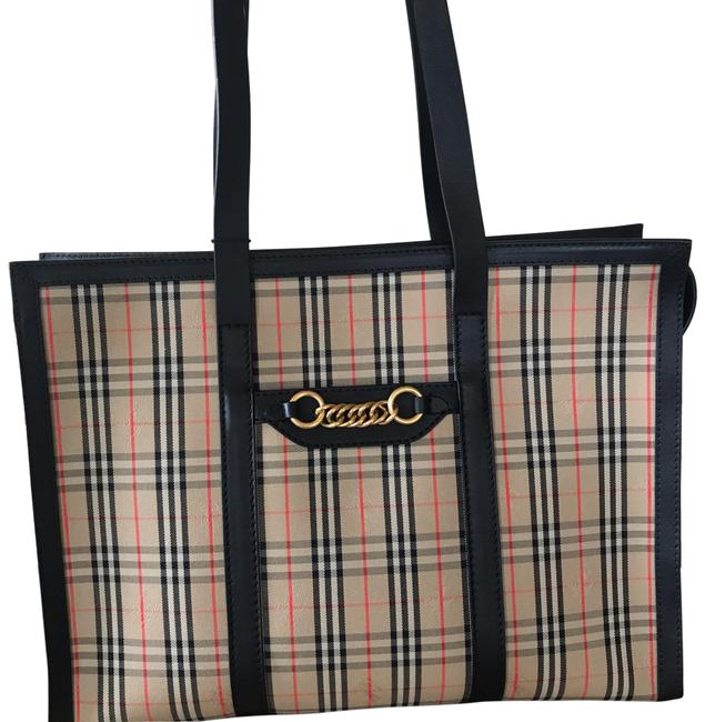 Burberry Tote 1983 Check Black Shoulder Bag