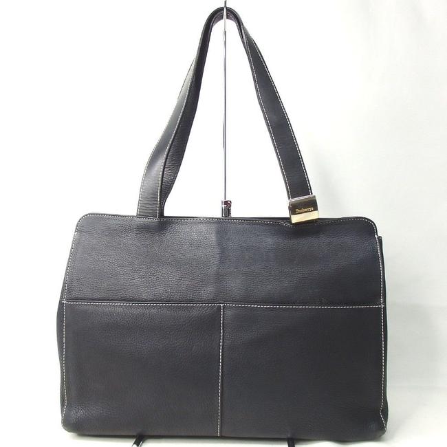 Burberry Tote Black Leather Shoulder Bag