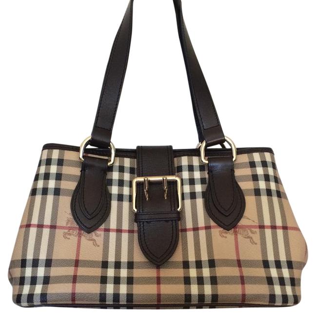Burberry Tote Haymarket Check Coated Canvas Shoulder Bag